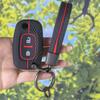Sport Red Stripe Silicone Flip Key Case With Keychain, Rubber Protector For Renault Clio Megane Modus Kangoo Lada 2017 Car Key