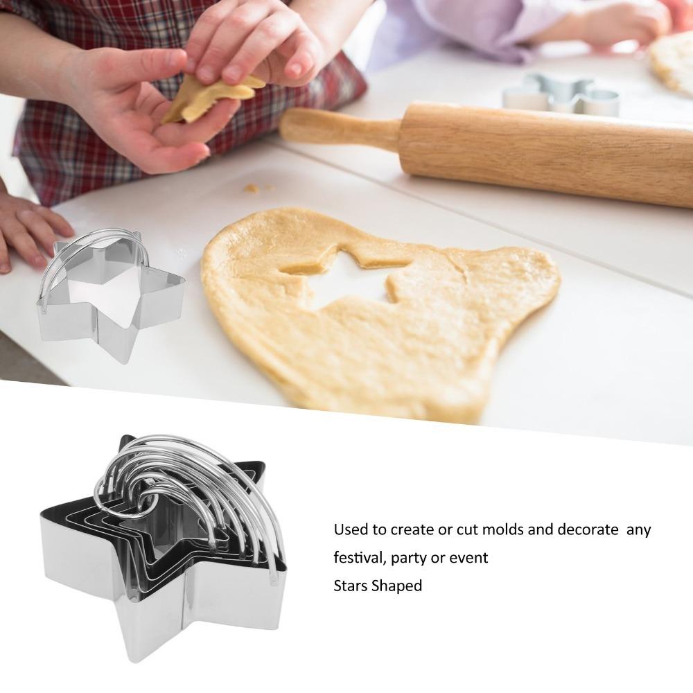 5pcs Stainless Steel Cookie Cutter Set Food-Grade Stainless Steel Cookie Cutters  Christmas
