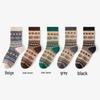 Men's Retro Ethnic Style Mid-Calf Cotton Socks: Trendy, Pilling-Resistant, American Amekaji Design for Autumn & Winter
