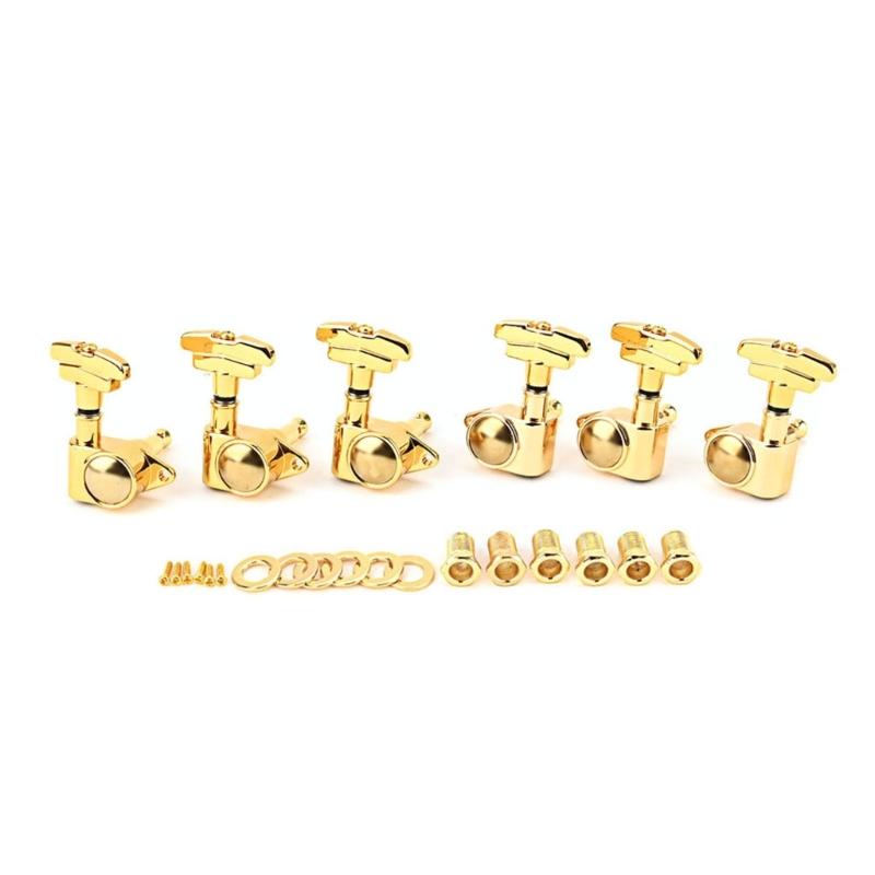6Pcs Guitar Tuning Pegs 3R3L Tuner Machine Heads 1:21 Sealed Art Decor Rotomatic Tuners Head Replacement with 3 Colors