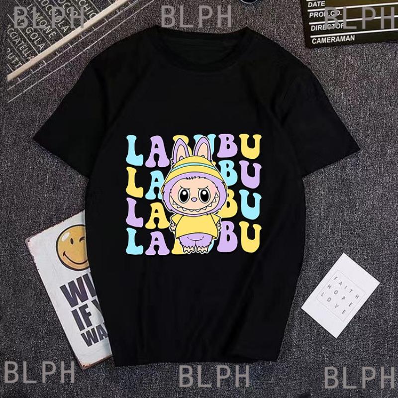 Labu Authentisches Baumwoll-Kurzarm-Eltern-Kind-T-Shirt Für Männer Und Mädchen, Sommer-Tops, Atmungsaktive Und Niedliche Baby-Familienkleidung