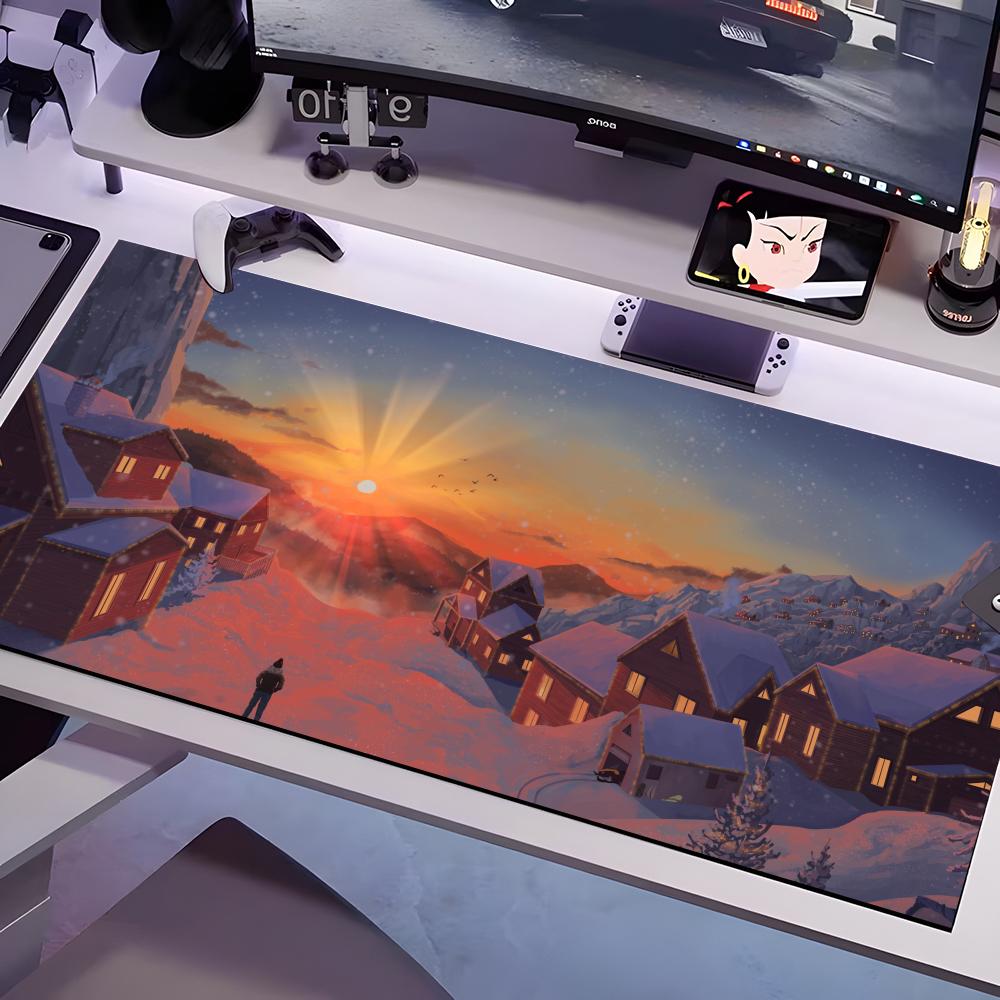 

Winter Illustration Mouse Pad Multiple Sizes Large Square Computer Office Game Table Mats Rubber Anti-slip Mousepads 600x300x2mm