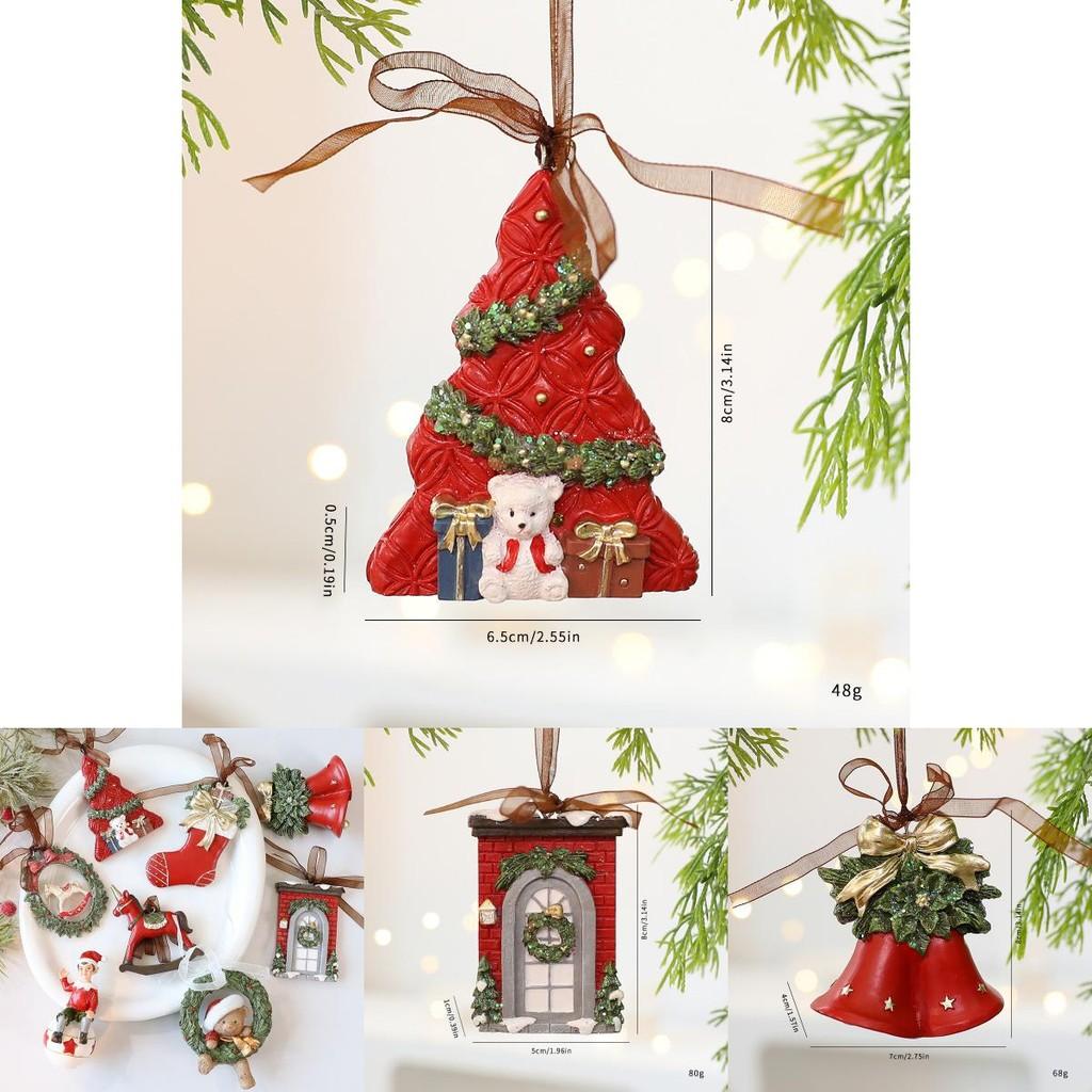 Festive Resin Christmas Tree Christmas Stocking Hanging Decorations For Seasonal Gift