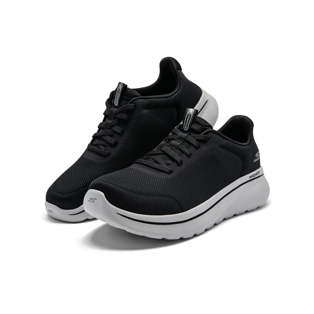 Skechers Go Walk Arch Fit Comfortable Versatile Simple Trendy Mesh Low-Top Running Shoes Men sneaker Black Gray 217078-BKGY
