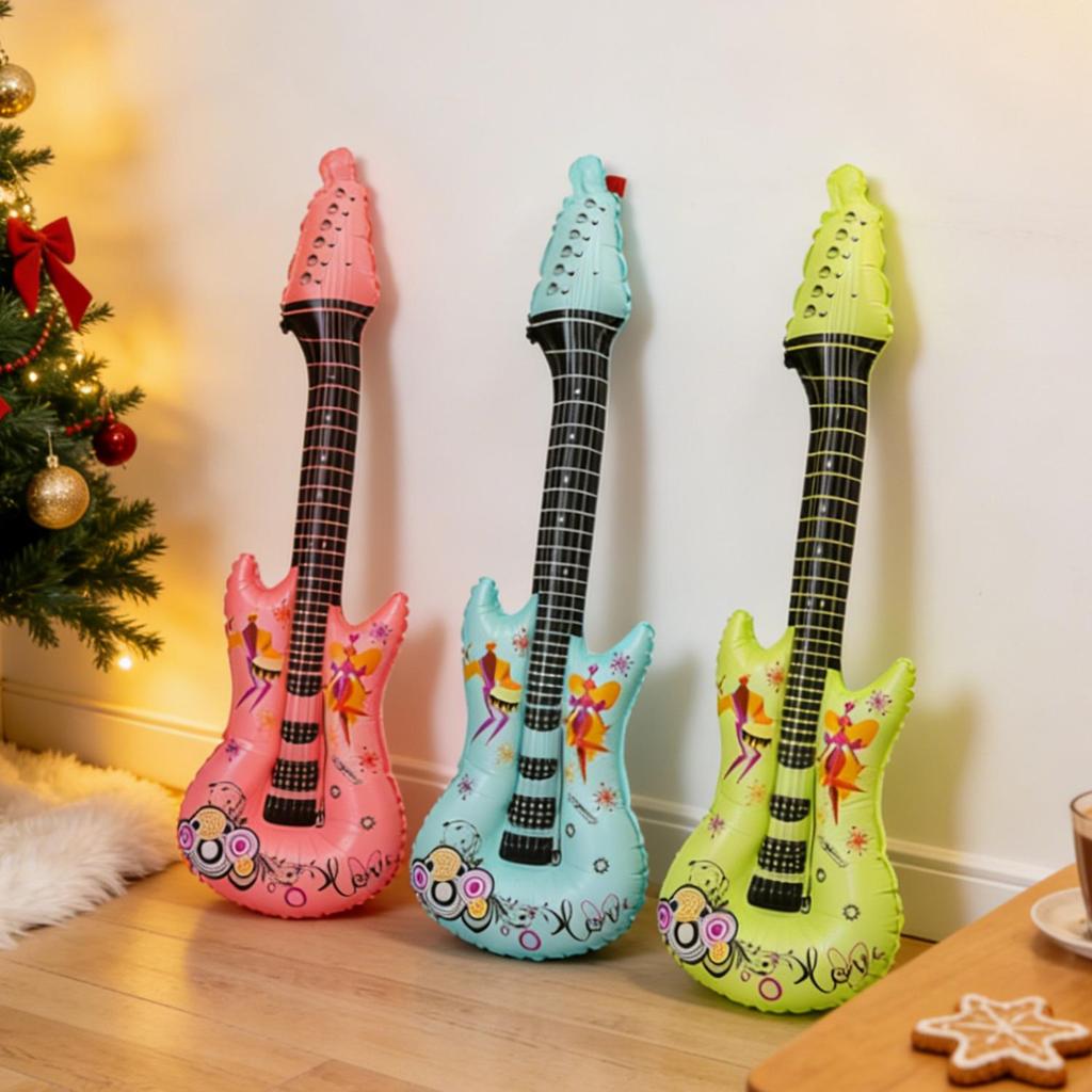 1/20Pcs Cartoon Guitar Foil Balloons Inflatable Rock Star Instrument Aluminum Foil Balloon Concert Theme Party Decoration Props
