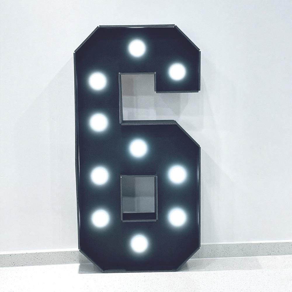With White Light Black 3FT 91.5cm Marquee Numbers – Fits Birthdays, Anniversaries, Back-to-School & Retirements – Adorn with Balloons/Flowers