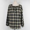 Dongdaemun Retro Minimalist Plaid Wide Sleeve Shirt for Women - Spring/Autumn 2025
