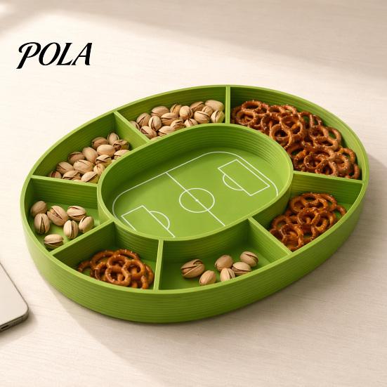Snack Platter Football Field Tray, with Multiple Partitions, Durable PETG Party Kids Holder Supply for Watch Parties And Game Day Snacks Tray