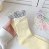 Ballet Style Sweet Flower Bud Socks Fake Two Pieces Of Color-Blocked Bow Stack Socks Cute Girl Versatile Socks