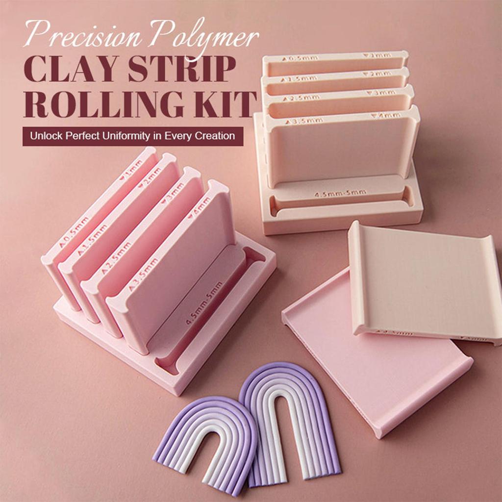 5 Size Clay Rolling Strip Shape Maker Precise Control Clay Thickness String Roller Tool for DIY Jewelry Making Decoration