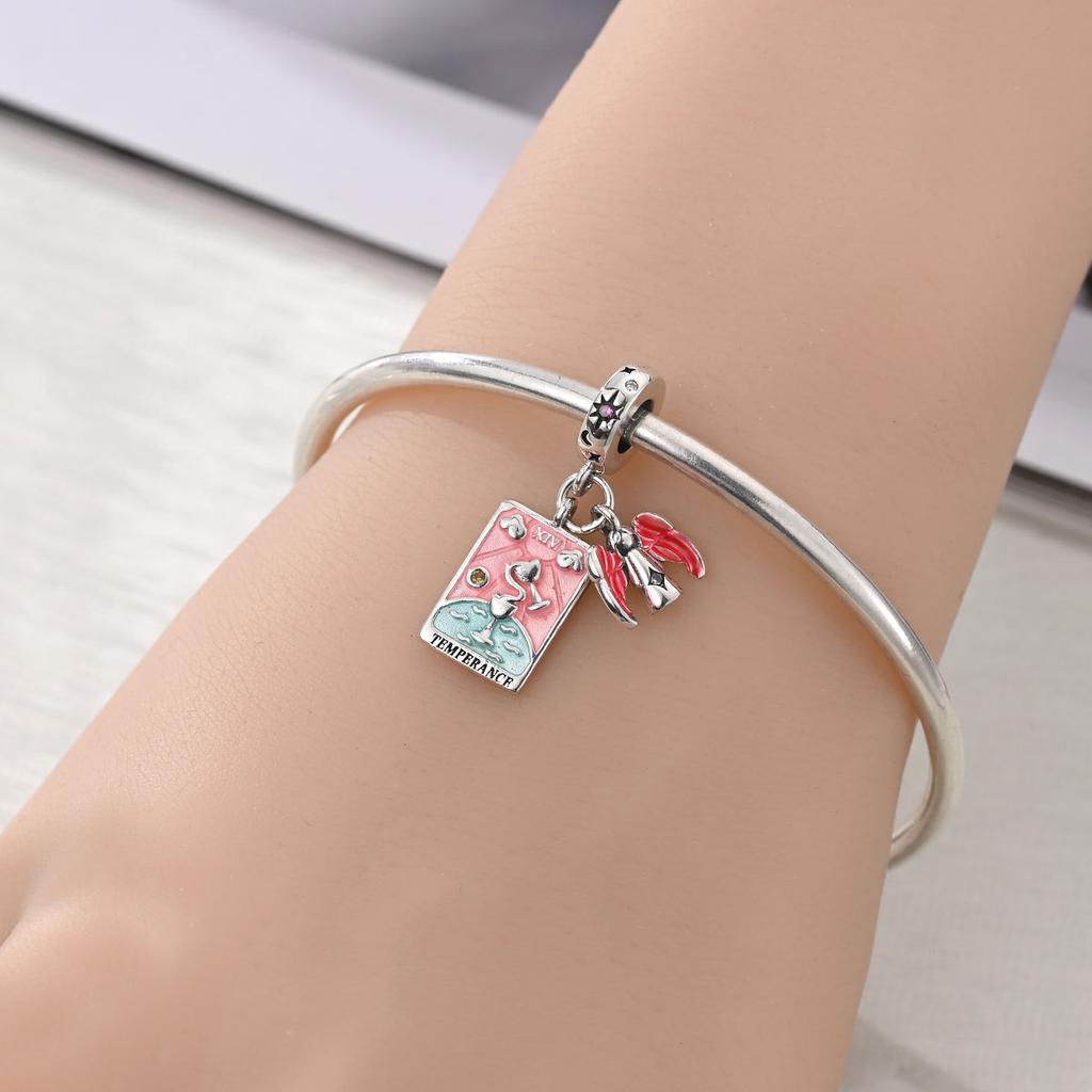 2026 Tarot Magician Position Charm Charm Charm Beads DIY Jewelry Bracelet Accessories 925 Silver