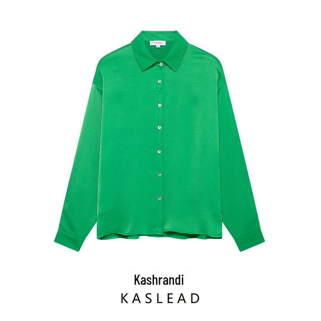 Spring 2025 Women's European & American Style Casual Drapey Shirt