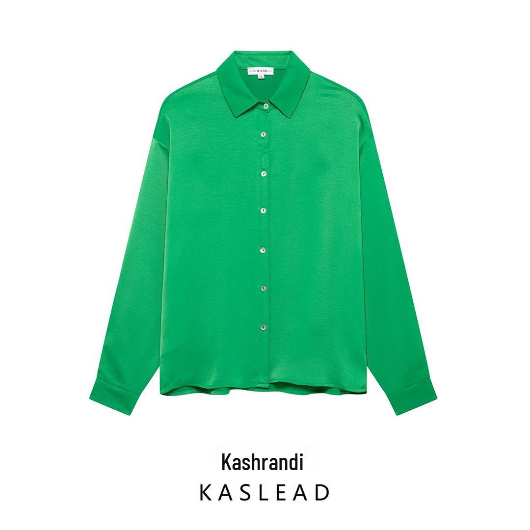 

Spring 2025 Women s European & American Style Casual Drapey Shirt S