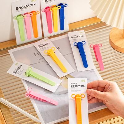New Silicone Bookmark Clip Cute Elephant Automatically Follows Notebook Page Divider with Pen Holder Page Flipping for School
