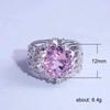 Huitan Luxury Cocktail Party Women Ring With Pink Stone Fashion Thin Twig Band Trendy Anniversary Gift Birthday Present Ring