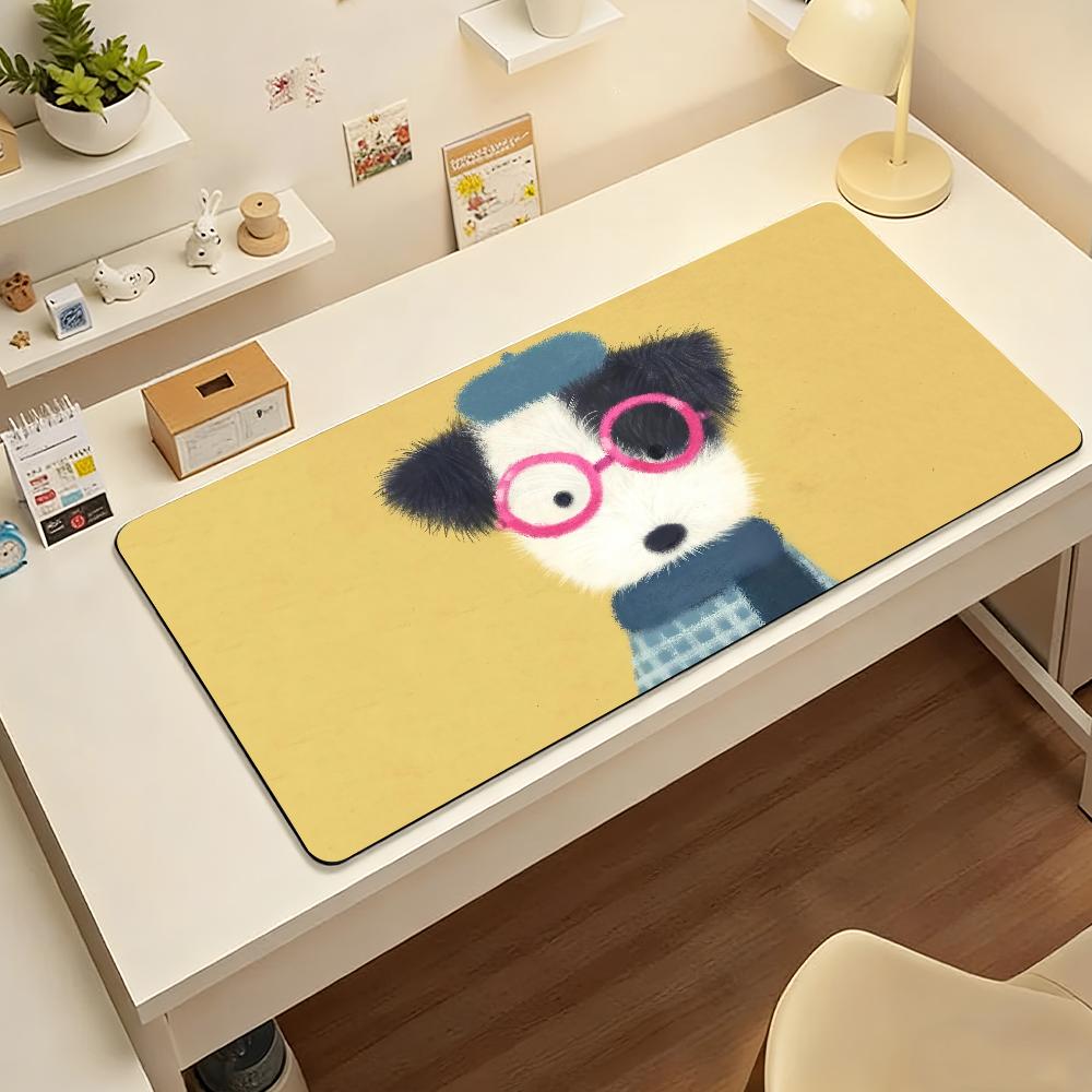 Cute Sherry Small Puppy Dog MousePad Nonslip Locking Edge PC Laptop Accessories Rubber Office Keyboard Large Game XXL DeskMat