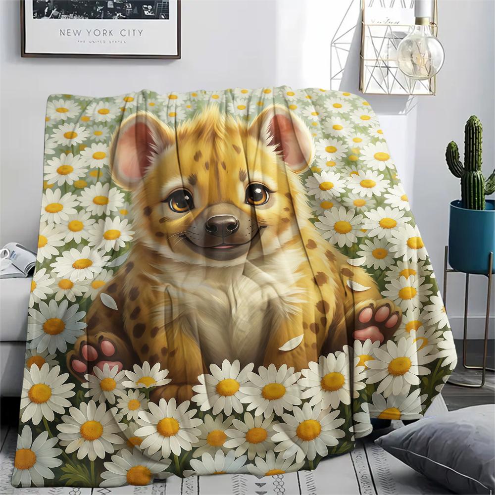 1Pc Cartoon Print Flannel Blanket, High Quality Comfortable for All Seasons, Home Decor, Warmth and Comfort, Perfect for Christmas Birthday Gift
