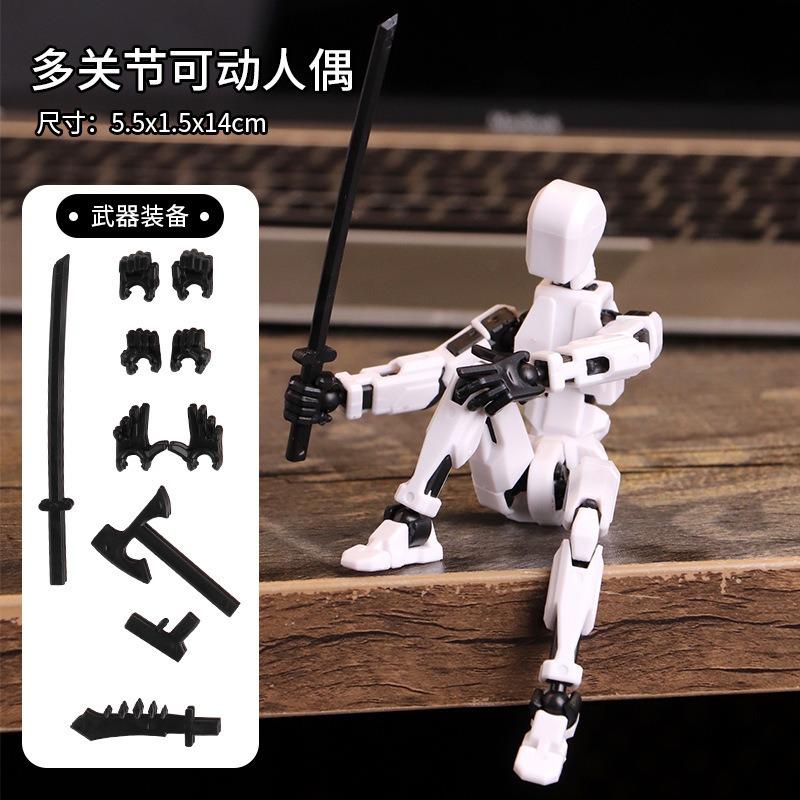 Multi-jointed, Transformable Robot 3D-printed Action Figure with 13 Joints, DIY Assembly Gift for Adults, Parents, and Children
