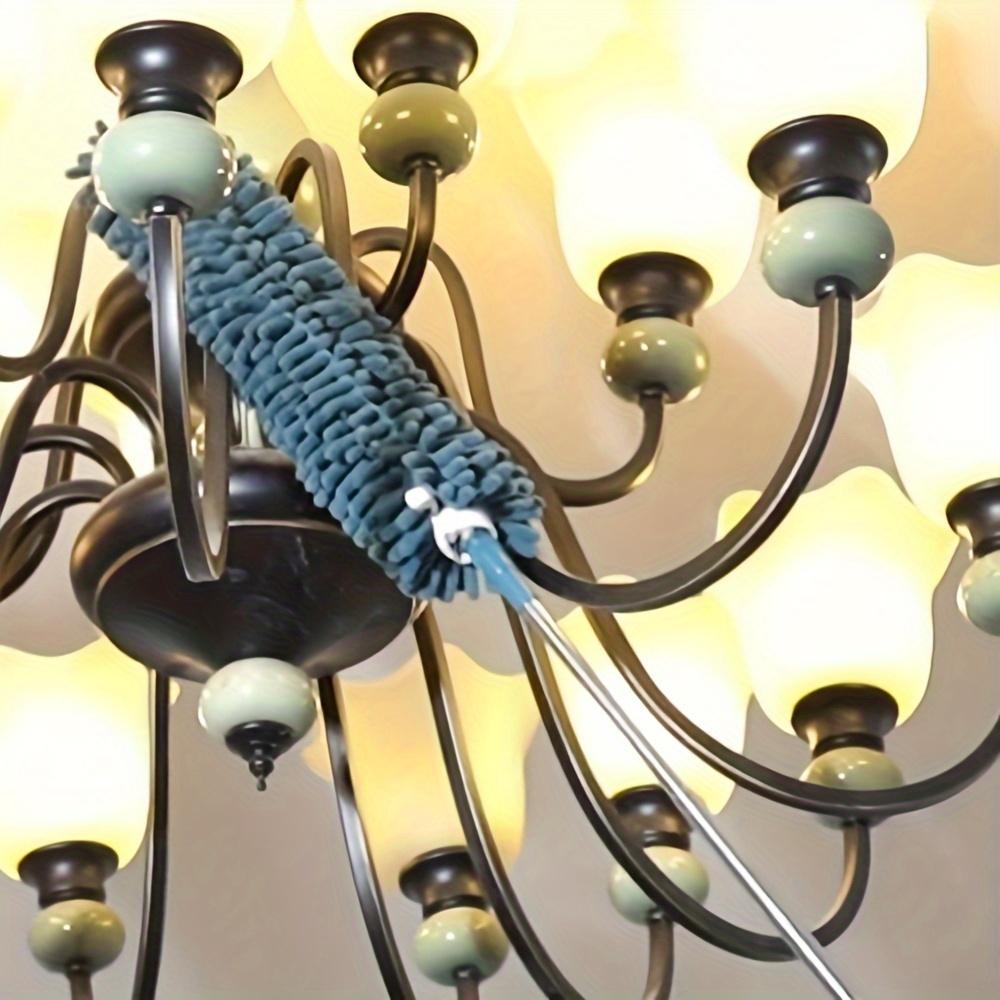 [1 Stück Waschbarer Chenille Staubwedel] Waschbarer Chenille Teleskop Staubwedel | Ausziehbarer Stiel Abnehmbares Reinigungspinsel Werkzeug für Auto, Fenster, Möbel