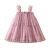 Summer Girls Suspender Dress Butterfly Cute  Girl Mesh Puffy Vest Princess Dress