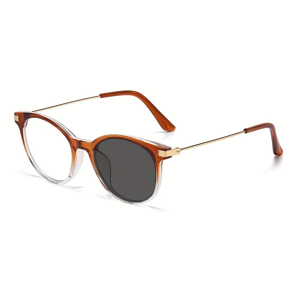 1 Pair New Simple INS Style Metal PC Glasses Frame Unisex Anti Blue Light Color Changing Eyewear