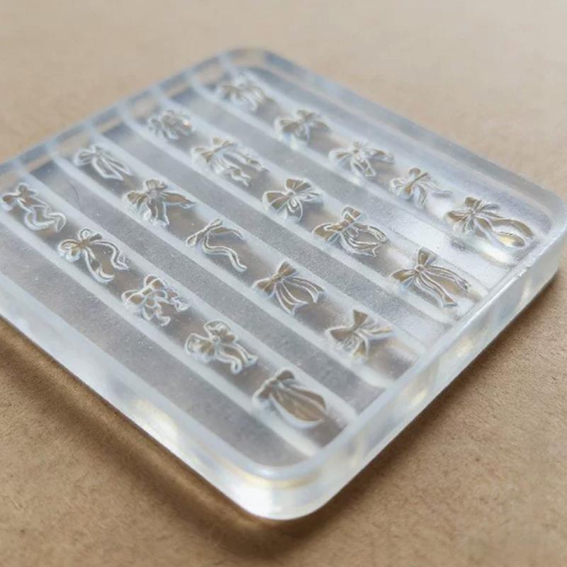 1Pcs Silicone Bow Ribbon 3D Nail Art Mold Nail Decorations Nail Stamp High Transparent Nail Charm Diy Manicure Mold