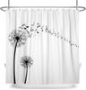 Simple Dandelion Shower Curtain Black White Plant Waterproof Note Bathroom Curtain Simple Bathtub Decoration