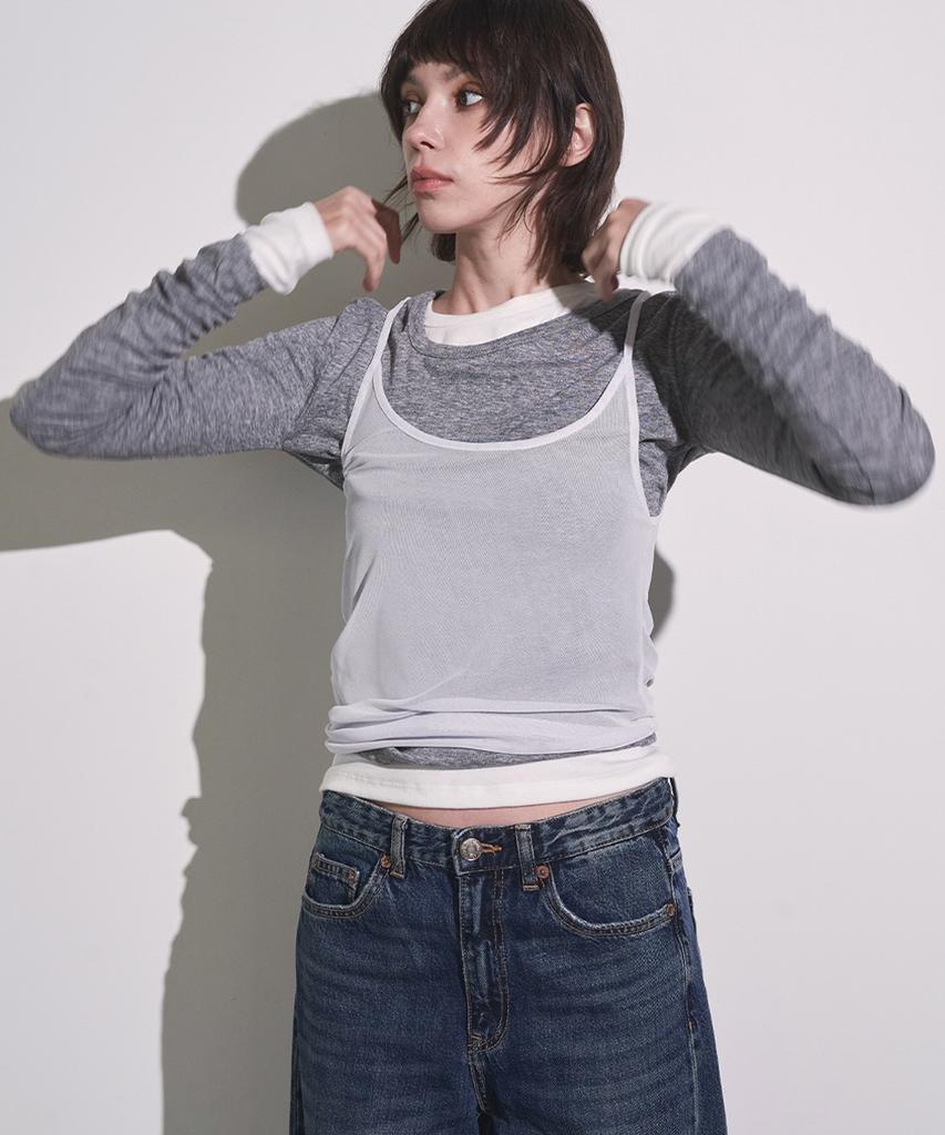 SIGREAT Mesh Layered T-Shirt_Gray