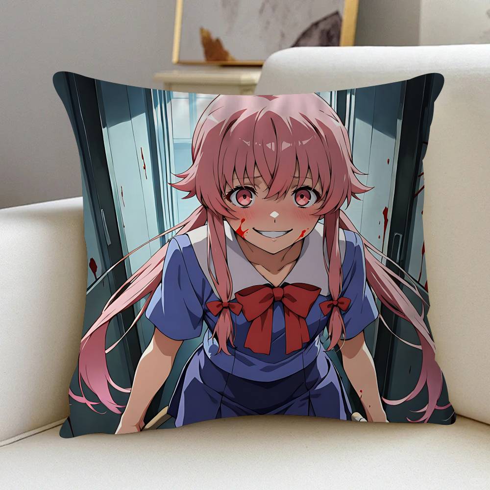 Gasai Y-Yuno Pillow Cover Sofa Cushion Cover Home Room Decoration Children Gift