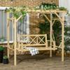 Swing Bench with Pergola, for 2 People, Height-adjustable, Solid Wood Frame, 2.21 X 1.40 X 1.96 M
