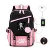 3 Piece School Backpack Set for Students Large Capacity Oxford Cloth Schoolbag with Shoulder Strap and Pencil Case