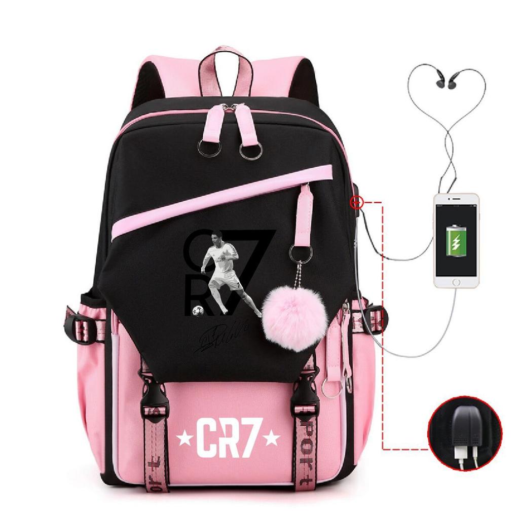 3 Piece School Backpack Set for Students Large Capacity Oxford Cloth Schoolbag with Shoulder Strap and Pencil Case