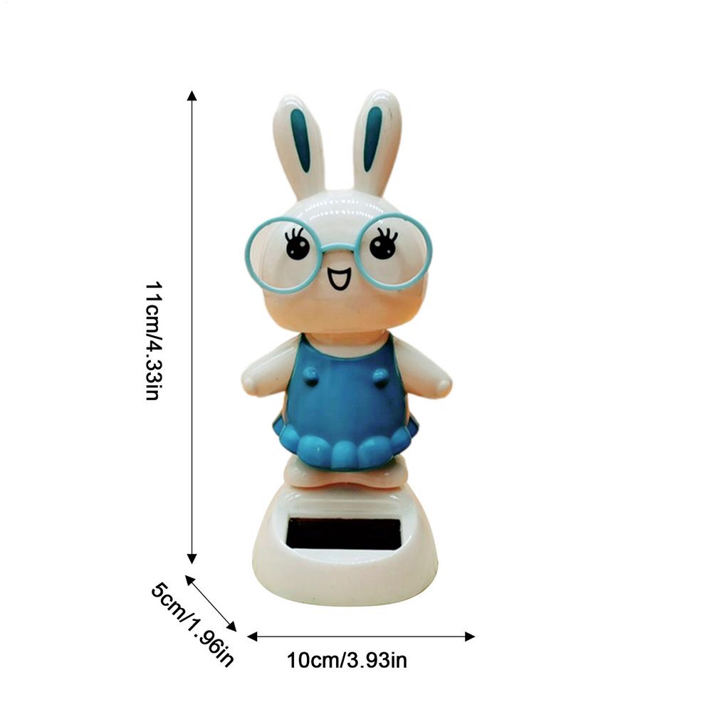 Solar tanzendes Spielzeug Auto Dekoration Solarenergie Dekoration Wackelkopffigur Cartoon Kaninchen Form Dekoration Heimschmuck