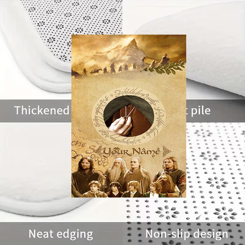 Lord Rings 3Pcs Personalized Customization Bathroom Mat Set Toilet Lid Cover And Rug Ushaped Bath Mats Nonslip Door Mat Decoration