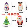 4Pcs PU Squishy Anti Stress Reliever Toy Doll Santa Claus Reindeer Christmas Gift Slow Rebound Antistress Squeeze Toy