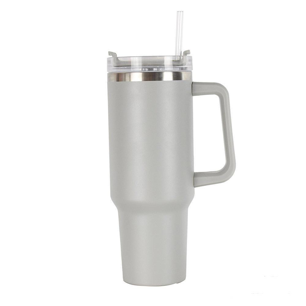 40oz Large Capacity 304 Stainless Steel Vacuum Flask with Handle and Straw