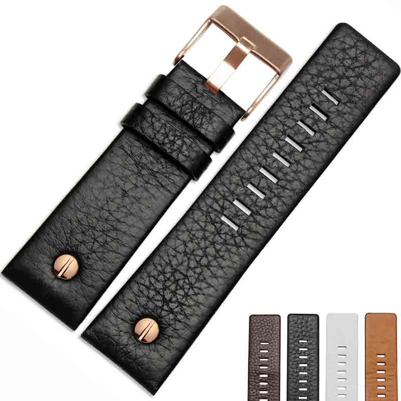 New Fashion Cowhide Watchband with Rivet Watch Strap Belt Bracelet for Diesel DZ7313 DZ7333 7322 7257 4318 7348 7334 Replacement
