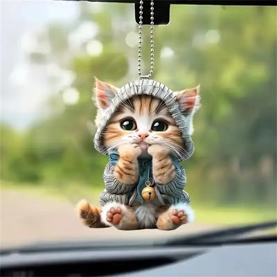 2D Cartoon Pendant Cross-border Acrylic Flat Car Rearview Mirror Pendant Home Decoration