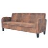Day and Night - Day and Night 3-seater Sofa In Brown Artificial Suede Leather