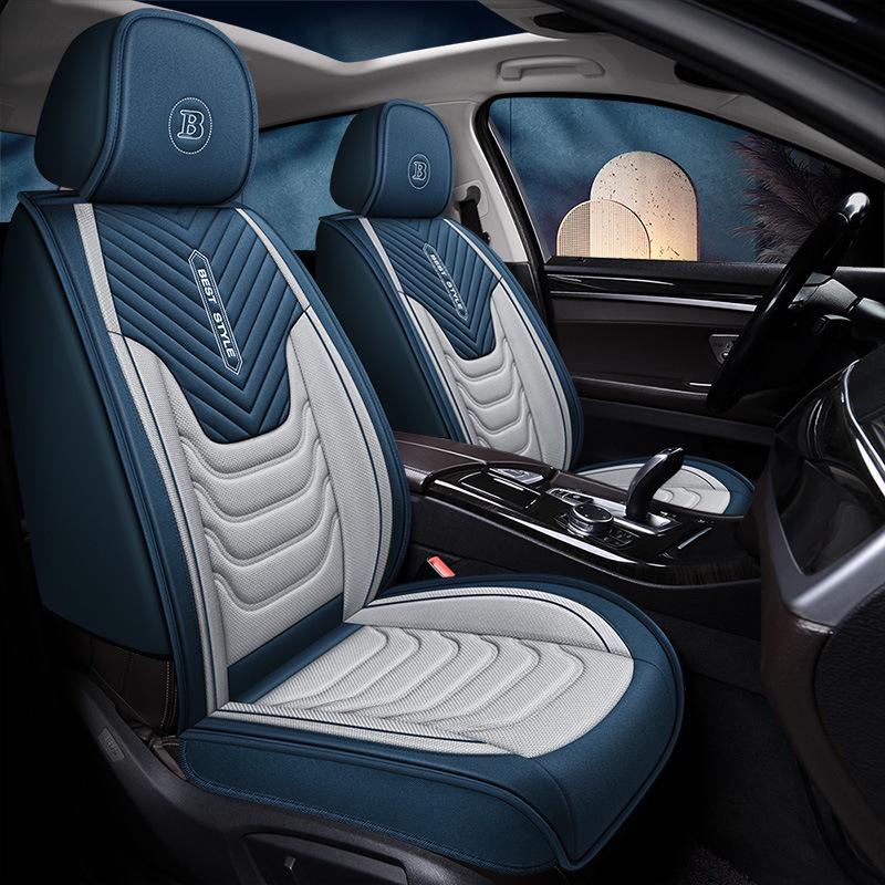 All-Season Linen Car Seat Cushion - Full Coverage & Universal Fit