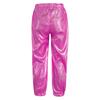 Unisex Kids Shiny Metallic Pants Elastic Waistband Trousers Unisex Dancewear Stage Outfit