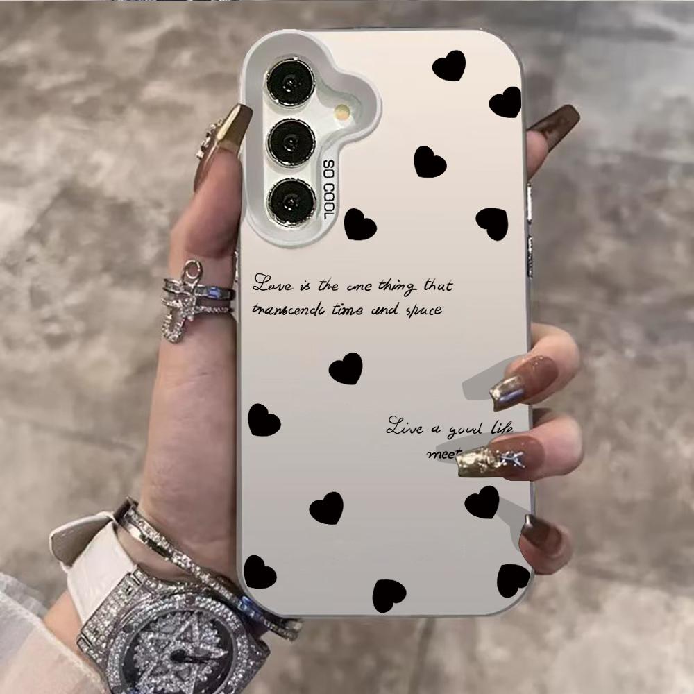 Cute Cartoon Love Heart Phone Case For Samsung Galaxy S26 S25 S22 S24 S23 Ultra Plus FE A56 A55 A54 A36 A35 A34 5G Hard PC Cover