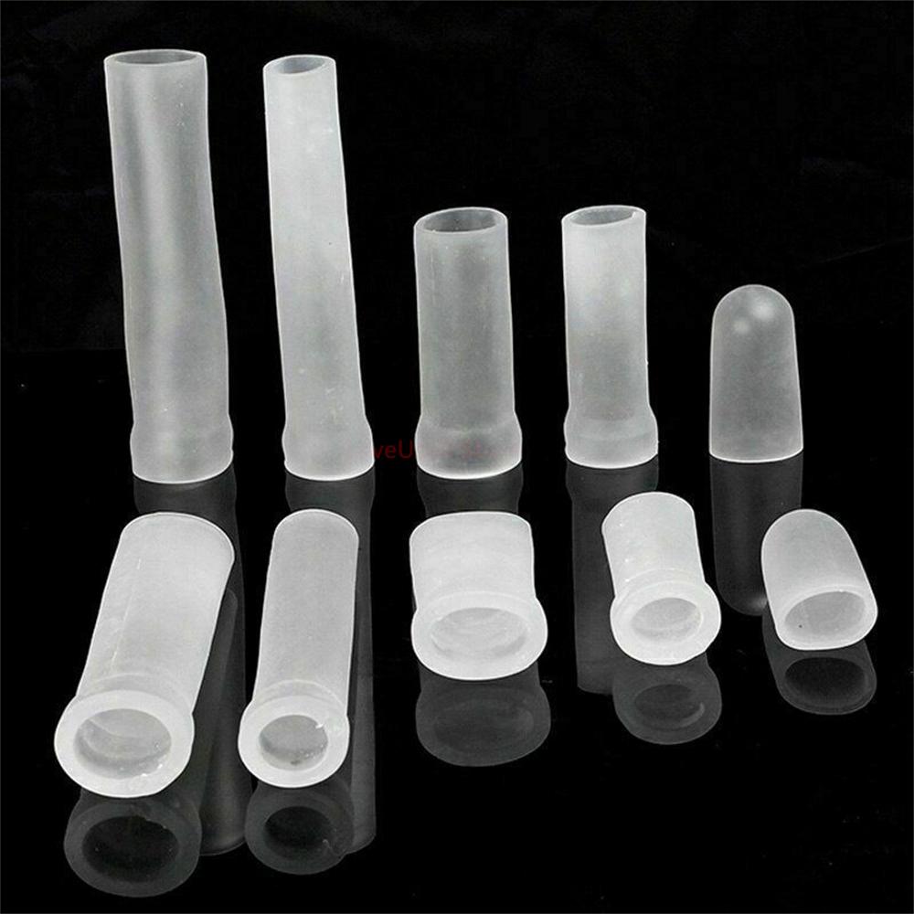 Penis Sleeve Extender Pump Vacuum Cap Accessories Enlargement Glans Protector Reusable Silicone Case Various Sizes Clamping Kit
