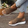 22 Summer New Sandals Mesh Thick-soled Soft-soled Casual Sports Flat-soled Fly-woven Fish Mouth