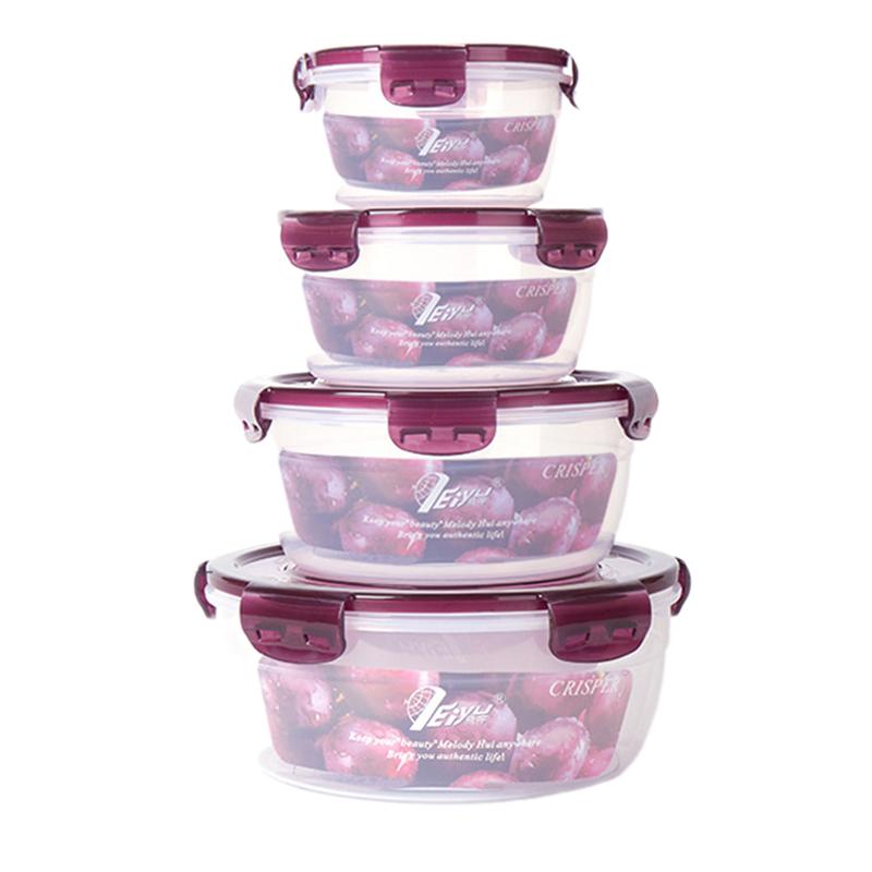 

Контейнеры для хранения продуктов с крышками, набор из 4 предметов для хранения продуктов, большие пластиковые контейнеры для хранения продуктов, контейнеры для приготовления еды фиолетовый