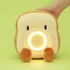 Furry Toast Alarm Clock Light USB Charging Mobile Phone Stand Dimmable Night Light; Bedside Sleeping LED Timer