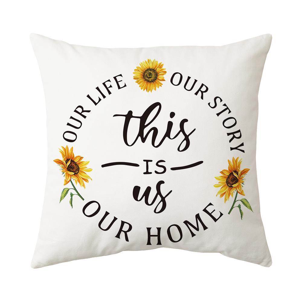 Spring Pillow New Sunflower Daisy Pillow Home Sofa Bedside Cushion Cover Pillow Cover