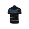 Li-Ning Training Series Striped Print Square Neck Short Sleeve Polo Shirt Men Polo Shirts Black APLQ037-1