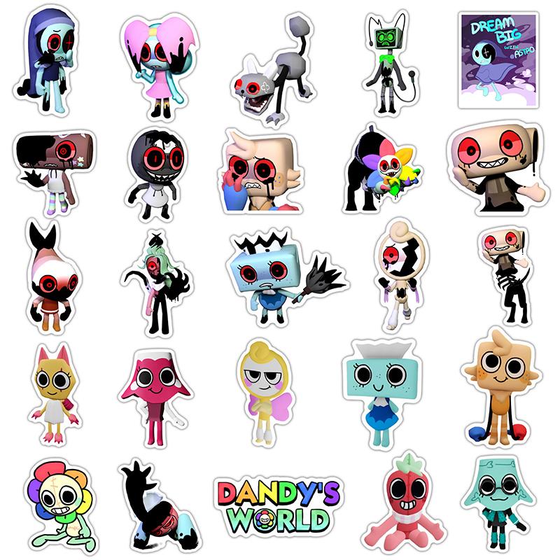 50 Pcs Dandy'S World Stickers Cute Dandy'S Stickers For Laptop And Water Bottle Girl Phone Bike Skateboard Children'S Teens Gift