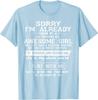 Sorry, ich bin schon von einem verdammt tollen Mädchen vergeben T-Shirt Lustige Sprüche Zitate Buchstaben Gedruckt Grafik-T-Shirt Oberteil Geschenke für Freund